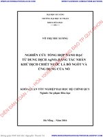 NGHIÊN cứu TỔNG hợp NANO bạc từ DUNG DỊCH AgNO3 BẰNG tác NHÂN KHỬ DỊCH CHIẾT nước lá bồ NGÓT và ỨNG DỤNG của nó 