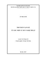 Thơ Trần Vạn Giã từ góc nhìn tư duy nghệ thuật (Luận văn ThS. Ngôn ngữ và văn hoá Việt Nam)