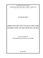 Chính sách thúc đẩy ứng dụng công nghệ 3d công tác bảo tồn di sản văn hóa 