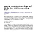 trình bày cảm nhận của em về đoạn cuối bài thơ đồng chí