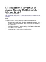 Lối sống rất bình dị rất việt nam rất phương đông của bác hồ được biểu hiện như thế nào