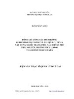 Đánh giá công tác bồi thường, giải phóng mặt bằng và tái định cư dự án xây dựng nghĩa trang phía nam thành phố thái nguyên, phường tích lương, thành phố thái nguyên 