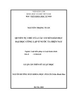 Quyền tự chủ của các cơ sở giáo dục đại học công lập hiện nay 