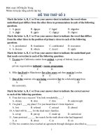 ĐỀ THI THỬ số 3  2019 