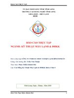 BÁO CÁO THỰC tập NGÀNH KỸ THUẬT MÁY LẠNH  ĐHKK
