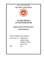 ORACLE SECURE BACKUP TRÊN WINDOWS  An toàn cơ sở dữ liệu