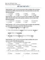 ĐỀ THI THỬ số 2  2019 