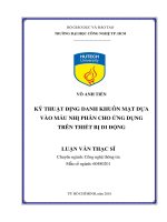 Kỹ thuật định danh khuôn mặt dựa vào mẫu nhị phân cho ứng dụng trên thiết bị di động 