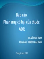 Tài liệu tập huấn hướng dẫn báo cáo phản ứng có hại của thuốc