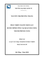 Phát triển nguồn nhân lực hành chính công tại quận Hải Châu, thành phố Đà Nẵng