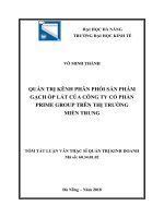 Quản trị kênh phân phối sản phẩm gạch ốp lát của Công ty cổ phần Prime Group trên thị trường miền Trung