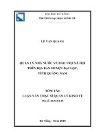 Quản lý nhà nước về bảo trợ xã hội trên địa bàn huyện Đại Lộc, tỉnh Quảng Nam