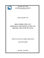 Hoàn thiện công tác kiểm soát chi thường xuyên tại Kho bạc Nhà nước Đà Nẵng