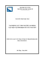 Tạo động lực cho người lao động tại Viện Vệ sinh Dịch tễ Tây Nguyên