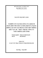 Nghiên cứu sự hài lòng của khách hàng đối với chất lượng dịch vụ mạng riêng ảo VPN tại trung tâm viễn thông khu vực III - trực thuộc công ty viễn thông liên tỉnh