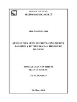 Quản lý nhà nước về chất lượng dịch vụ Bảo hiểm y tế trên địa bàn thành phố Đà Nẵng