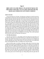 HIỆU SUẤT CỦA VIỆC PHÂN Ủ TÃ LÓT ĐÃ SỬ DỤNG VỚI MỘT PHẦN CHẤT HỮU CƠ CỦA CHẤT THẢI RẮN ĐÔ THỊ TRONG QUÁ TRÌNH SẢN XUẤT PHÂN COMPOST