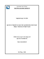 Quản lý dịch vụ bay du lịch bằng máy bay trực thăng ở Việt Nam