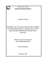 Tạo động lực làm việc cho người lao động tại chi nhánh công ty cổ phần đầu tư 559- Khu du lịch nghỉ dưỡng Fusion Maia Đà Nẵng