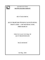 Quản trị rủi ro tín dụng tại Ngân hàng thương mại cổ phần Á Châu – chi nhánh Đà Nẵng theo Basel II