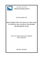 Hoàn thiện công tác quản lý nhà nước về thương mại tại quận Thanh Khê- thành phố Đà Nẵng