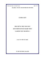 Hội chứng thực bào máu kèm nhiễm EpsteinBarr virus tại Bệnh viện Nhi Đồng 1 (Luận án tiến sĩ)