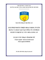 Giải pháp hoàn thiện hoạt động tuyển dụng và đào tạo tại công ty cổ phần sách và dịch vụ văn hóa long an 