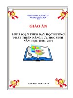 Giáo án lớp 3 soạn theo dạy học hướng phát triển năng lực học sinh năm 2018 (tuần 1)