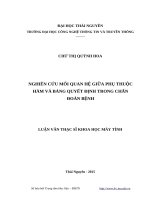Nghiên cứu mỗi quan hệ giữa phụ thuộc hàm và bảng quyết định trong chẩn đoán bệnh 