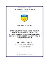 Đánh giá rủi ro sức khỏe do phơi nhiễm polycyclic aromatic hydrocarbons (pahs) trong không khí giao thông trên địa bàn thành phố hồ chí minh