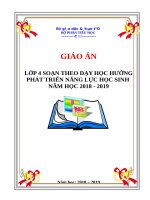 Giáo án lớp 4 soạn theo dạy học hướng phát triển năng lực học sinh năm 2018
