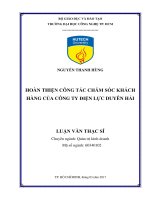 Hoàn thiện công tác chăm sóc khách hàng của công ty điện lực duyên hải 