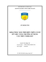 Khai thác mẫu phổ biến trên cơ sở dữ liệu tăng trưởng sử dụng cấu trúc node set 