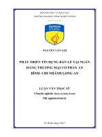 Phát triển tín dụng bán lẻ tại ngân hàng thương mại cổ phần an bình  chi nhánh long an 