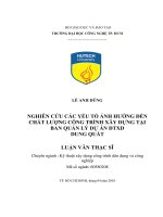 Nghiên cứu các yếu tố ảnh hưởng đến chất lượng công trình xây dựng tại ban quản lý dự án ĐTXD dung quất