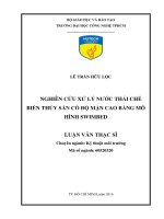 Nghiên cứu xử lý nước thải chế biến thủy sản có độ mặn cao bằng mô hình swimbed ê trần hữu lộc 