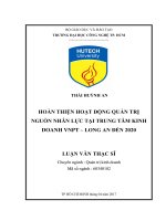 Hoàn thiện hoạt động quản trị nguồn nhân lực tại trung tâm kinh doanh vnpt   long an đến 2020 