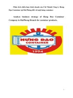  phân tích chiến lược kinh doanh của chi nhánh công ty hưng đạo container tại hải phòng đối với mặt hàng container e 