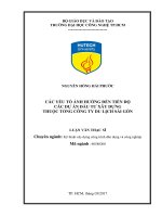 Các yếu tố ảnh hưởng đến tiến độ các dự án đầu tư xây dựng thuộc tổng công ty du lịch sài gòn 