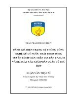 Đánh giá hiện trạng hệ thống công nghệ xử lý nước thải theo từng tuyến bệnh viện trên địa bàn tp HCM và đề xuất các giải pháp quản lý phù hợp rần phạm thanh thuỷ 