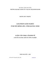 Giải pháp giảm nghèo ở huyện bình liêu, tỉnh quảng ninh 