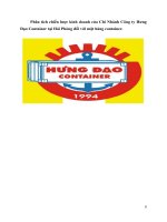  phân tích chiến lược kinh doanh của chi nhánh công ty hưng đạo container tại hải phòng đối với mặt hàng container 