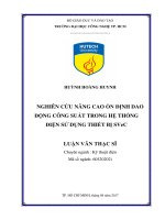 Nghiên cứu nâng cao ổn định dao động công suất trong hệ thống điện sử dụng thiết bị svec 