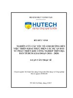 Nghiên cứu các yếu tố ảnh hưởng đến việc triển khai thực hiện các dự án đầu tư phát triển khu công nghiệp trên địa bàn TP HCM (giai đoạn 2016   2020) 