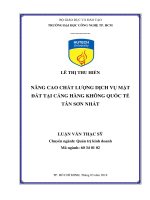 Nâng cao chất lượng dịch vụ mặt đất tại cảng hàng không quốc tế tân sơn nhất