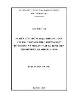 Nghiên cứu thử nghiệm phương thức chi trả trọn gói theo trường hợp đẻ thường và mổ lấy thai tại bệnh viện Thanh Nhàn, Hà nội (FULL TEXT)