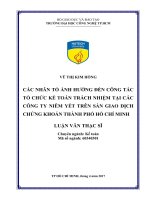 Các nhân tố ảnh hưởng đến công tác tổ chức kế toán trách nhiệm tại các công ty niêm yết trên sàn giao dịch chứng khoán thành phố hồ chí minh