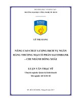 Nâng cao chất lượng dịch vụ ngân hàng thương mại cổ phần sacombank   chi nhánh đồng xoài 