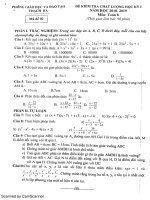 học kì 1 toán 8,9 thạch hà 2018 2019 