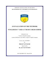 An evaluation of the textbook “english id 1” used at tri duc high school 